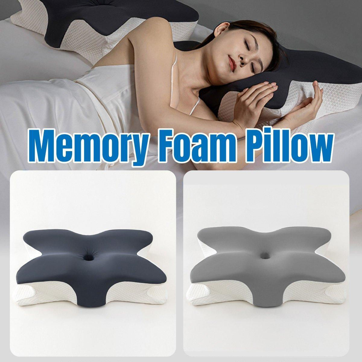 Memory Foam Butterfly Pillow Neck Support Slow Rebound Cervical Pillow - Dark
