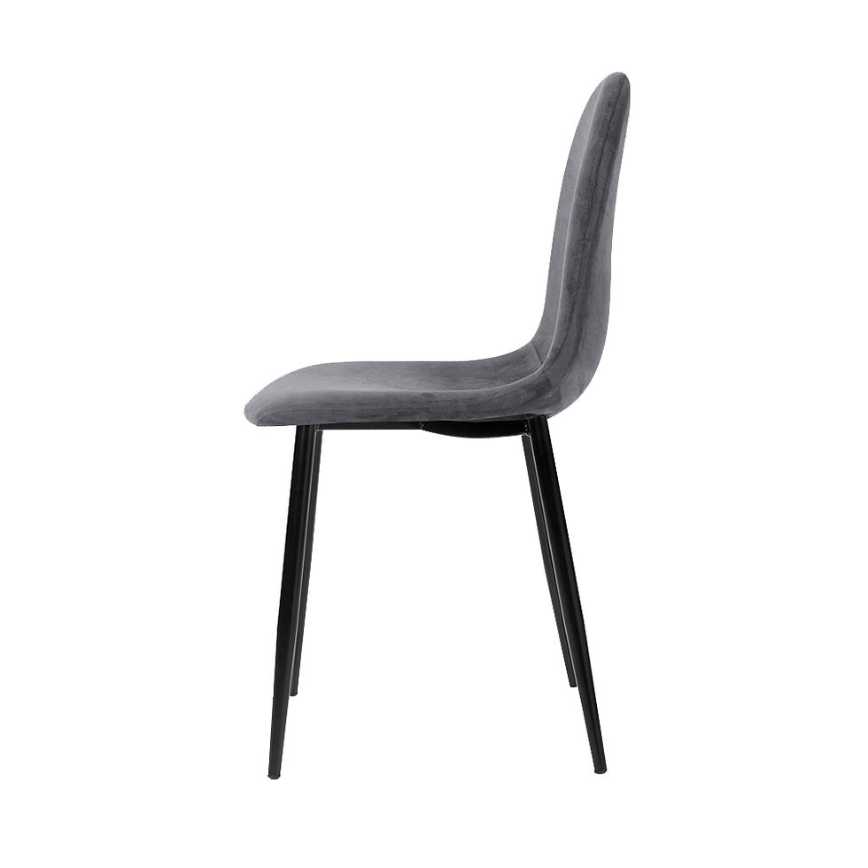 Thumbnail: Artiss Dining Chairs Set of 4 Velvet Curved Slope Grey – alternate product view 4