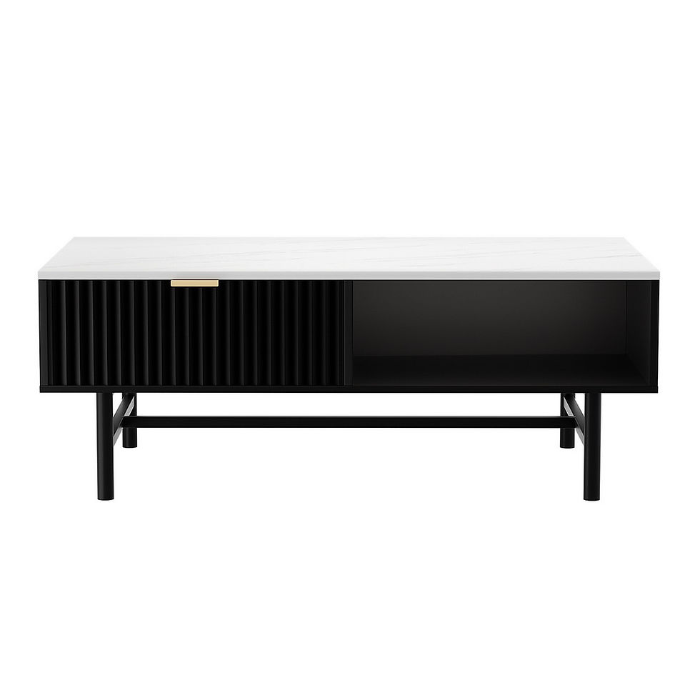 Thumbnail: Artiss Coffee Table Drawer Storage Shelf Black – alternate product view 3