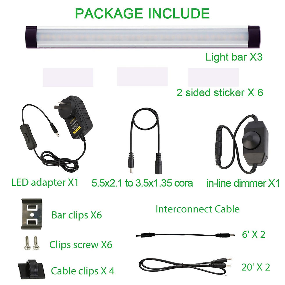 Dimmable Led Under Cabinet Lighting Bar Linkable Kits with Rocker Switch Under – alternate product view 2