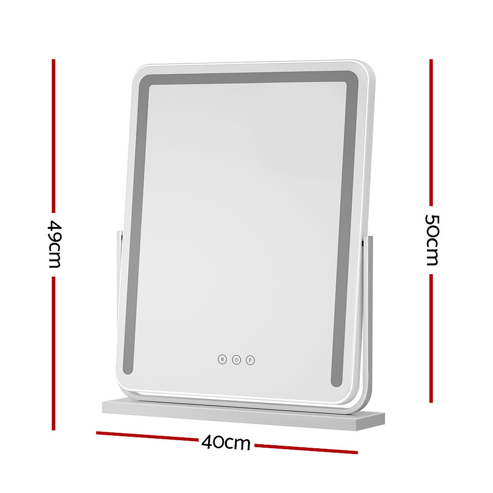 Embellir Makeup Mirror 40x50cm Hollywood Vanity with LED Light Strip Rotation – alternate product view 2