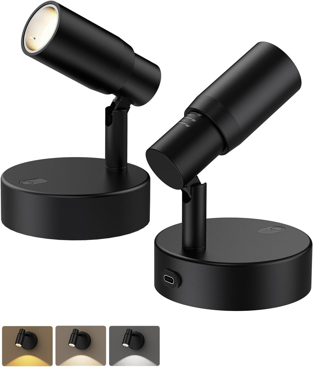 Zoomable Spot Lights Indoor, Rechargeable Picture Light with Remote, Dimmable