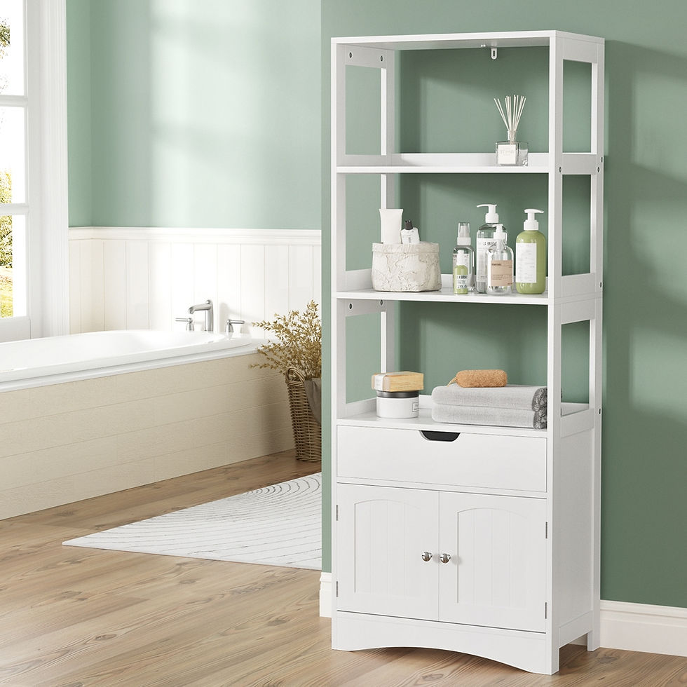 Artiss Bathroom Floor Storage Cabinet with 2 Drawers 3 Open Shelves 2 Doors