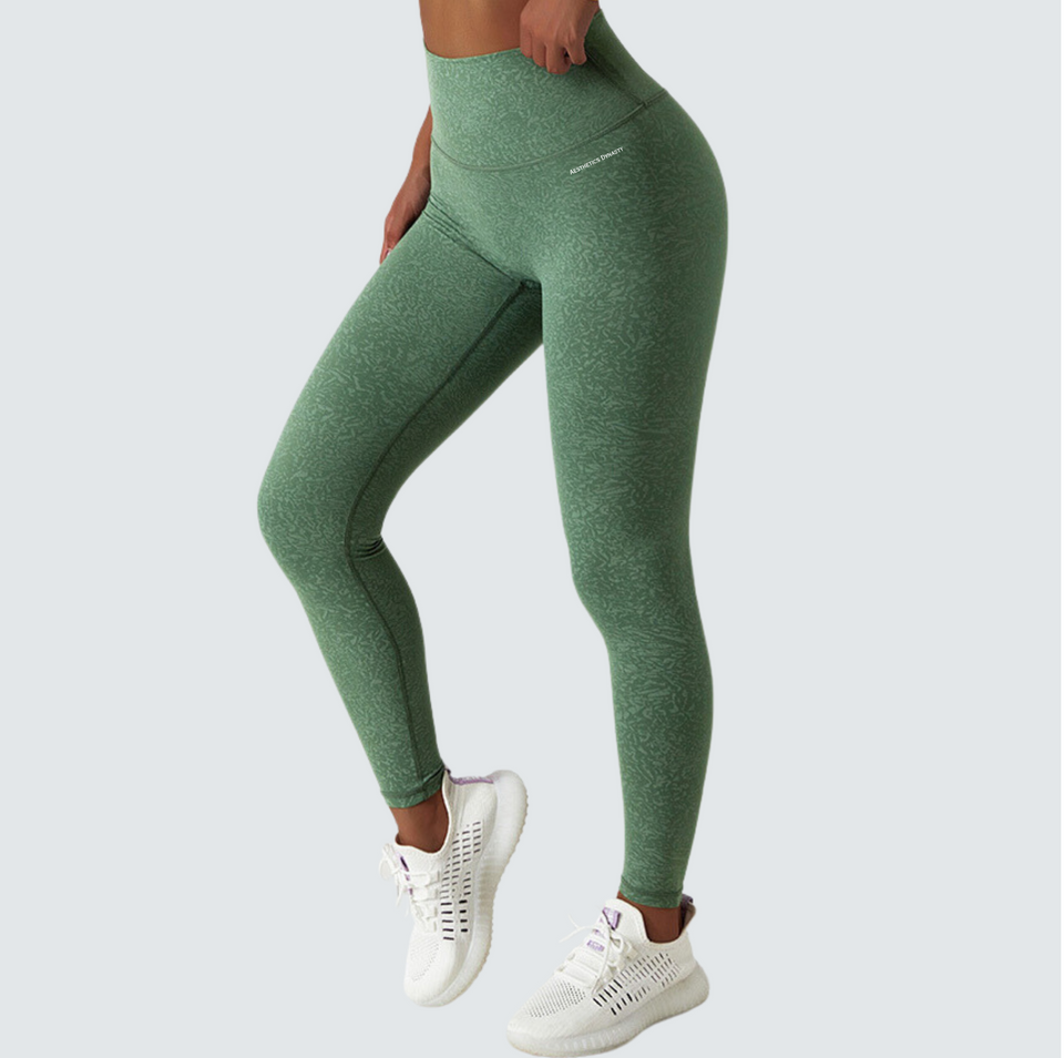 Aesthetics High-Waist Airlift Legging - Green Leopard Print