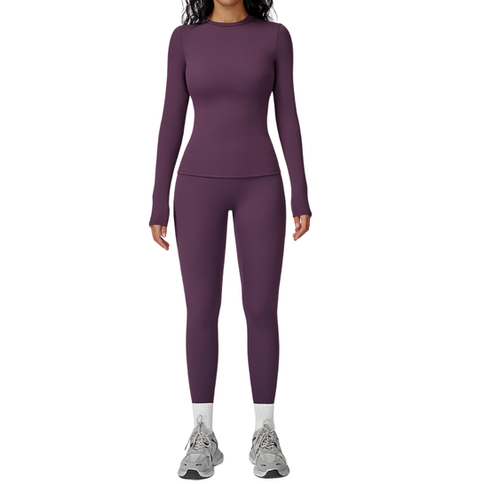 TrainFlex Legging – Prune Éclipse, women’s high-waist plum performance leggings.
