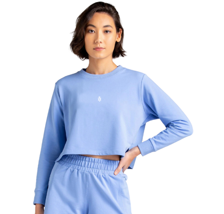 Aesthetics Athleisure Luxe Cropped Crew - Blue