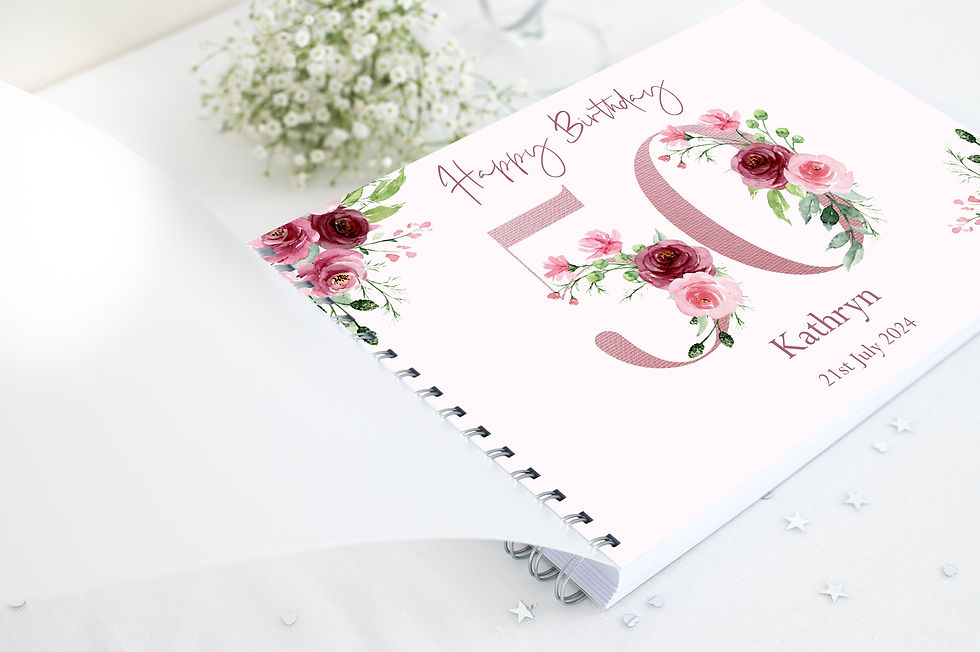 Thumbnail: Pink Floral 50th Birthday Memory Book