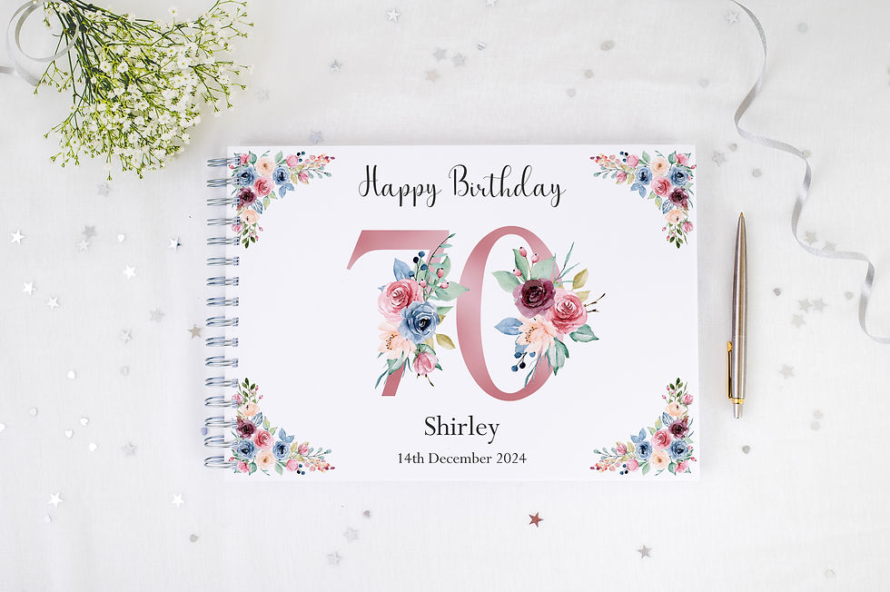Floral 70th Birthday Memory Book