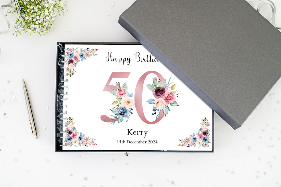 Thumbnail: Floral 50th Birthday Memory Book