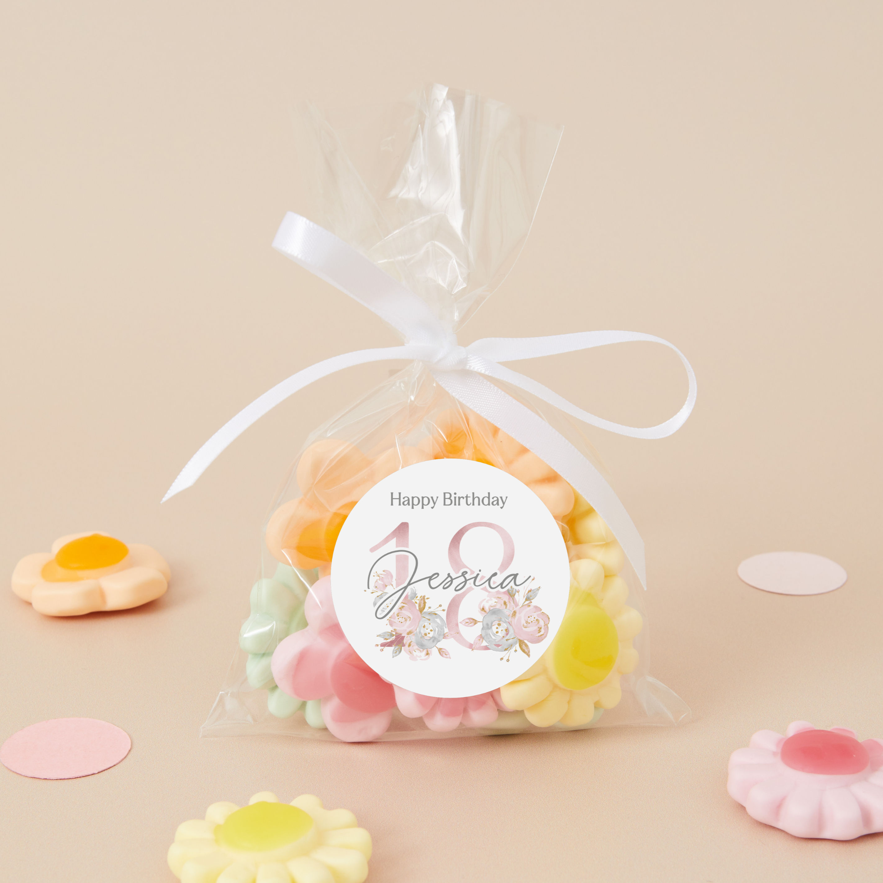 Floral 18th Birthday Favours