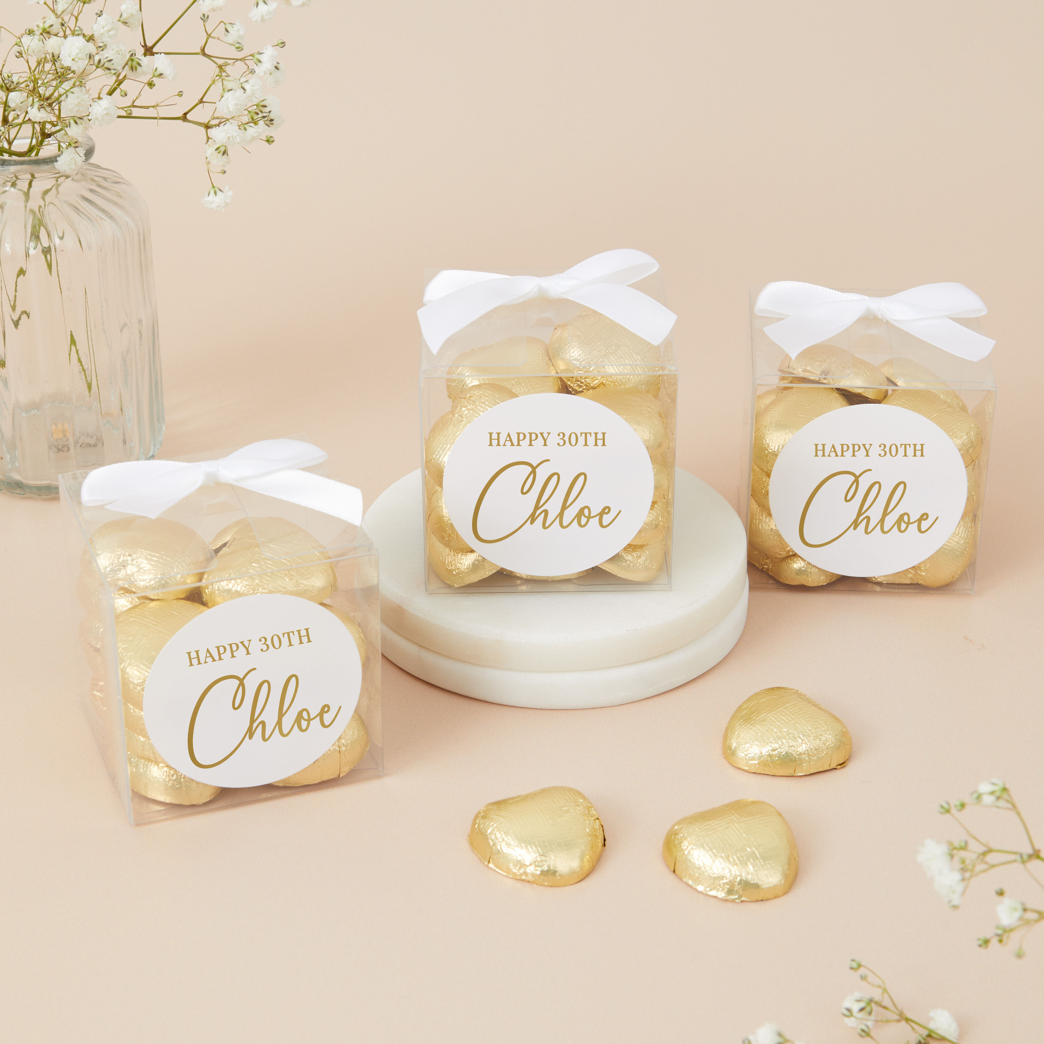 Fill Your Own, Gold Foil Any Age Birthday Favour Boxes