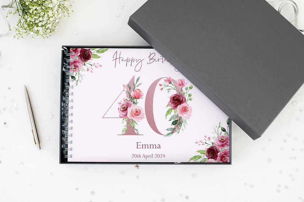 Thumbnail: Pink Floral 40th Birthday Memory Book