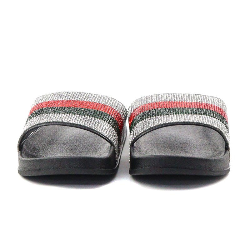 Thumbnail: Black Bottom Rhinestone Flip Flops
