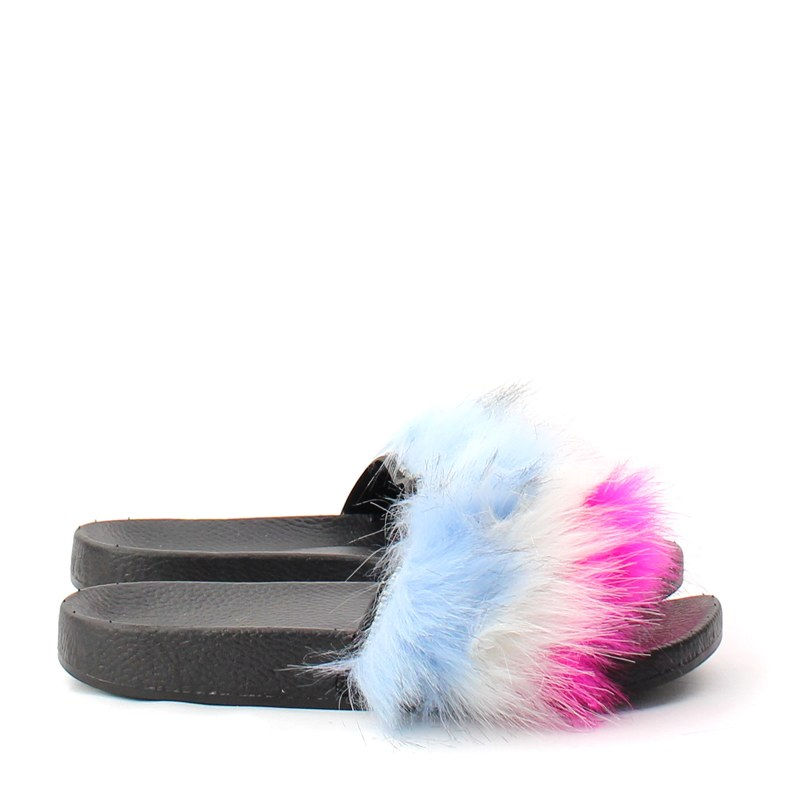Thumbnail: Fuzzy Slides "Baby Blue, White, Pink"