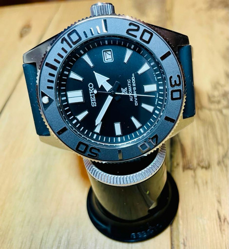 Seiko Prospex Black Yacht Master on Rubber JB Mods