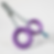 Purple finger and thumb inserts in the scissor handle
