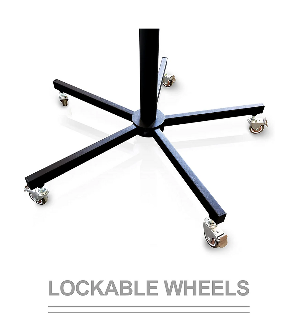 Thumbnail: Close up of the lockable wheels.