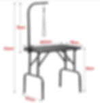 Size dimensions of small portable grooming table
