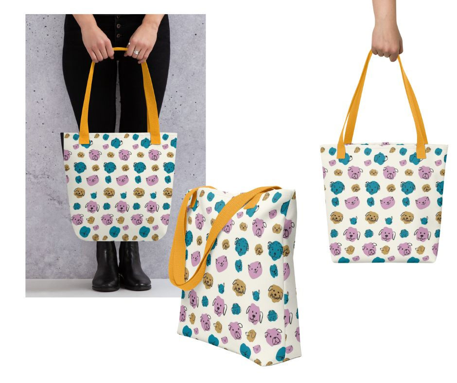 A woman holding the Fetch and Fun Bag.