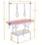Size dimensions of foldable grooming table