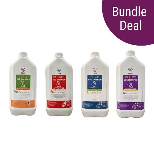 4 bottles of clipit dog shampoo