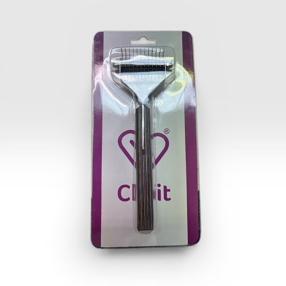 Clipit De-shedding Rake 12 blades on a white background showing the packaging.