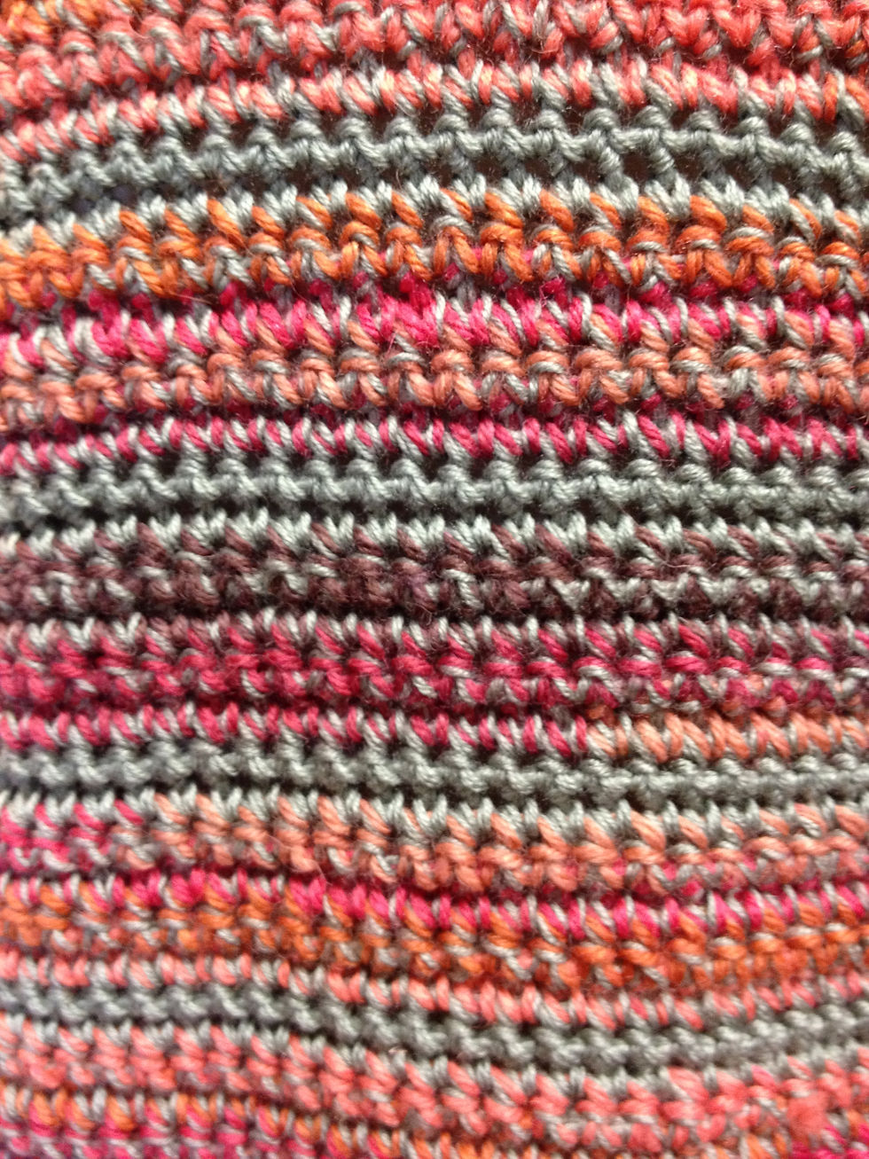 Thumbnail: Taupe, Cinnamon and Raspberry Crochet Cardigan