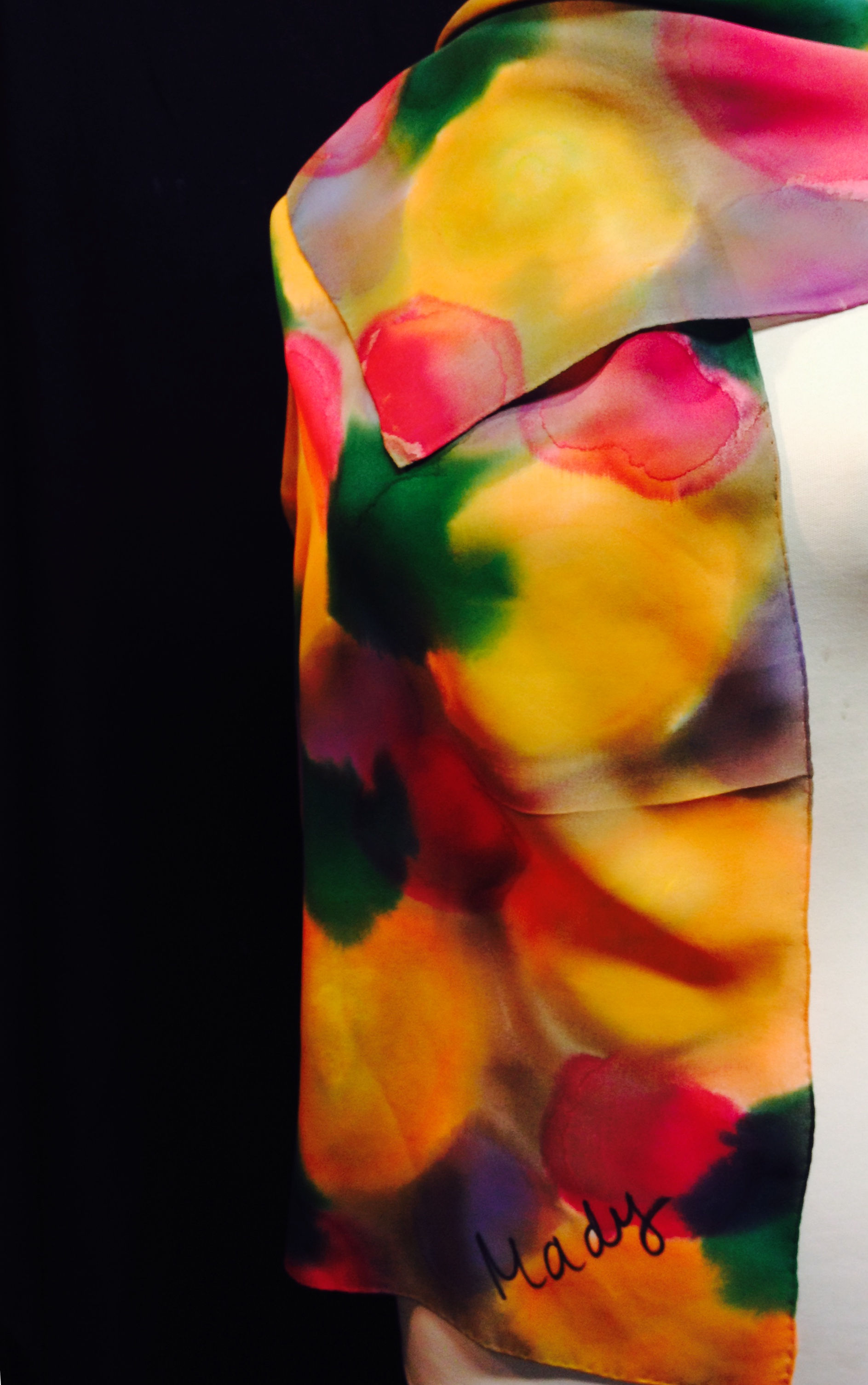 Handpainted Silk Scarf - Size: Large