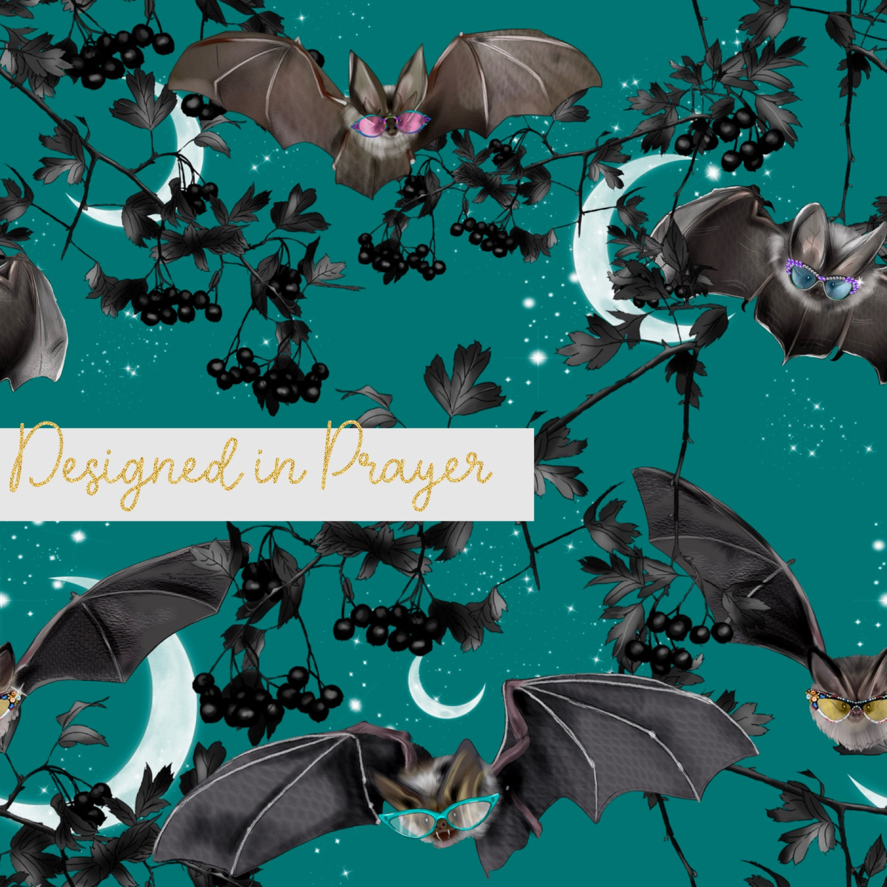 Bats 🦇 in 👓 Glasses Turquoise