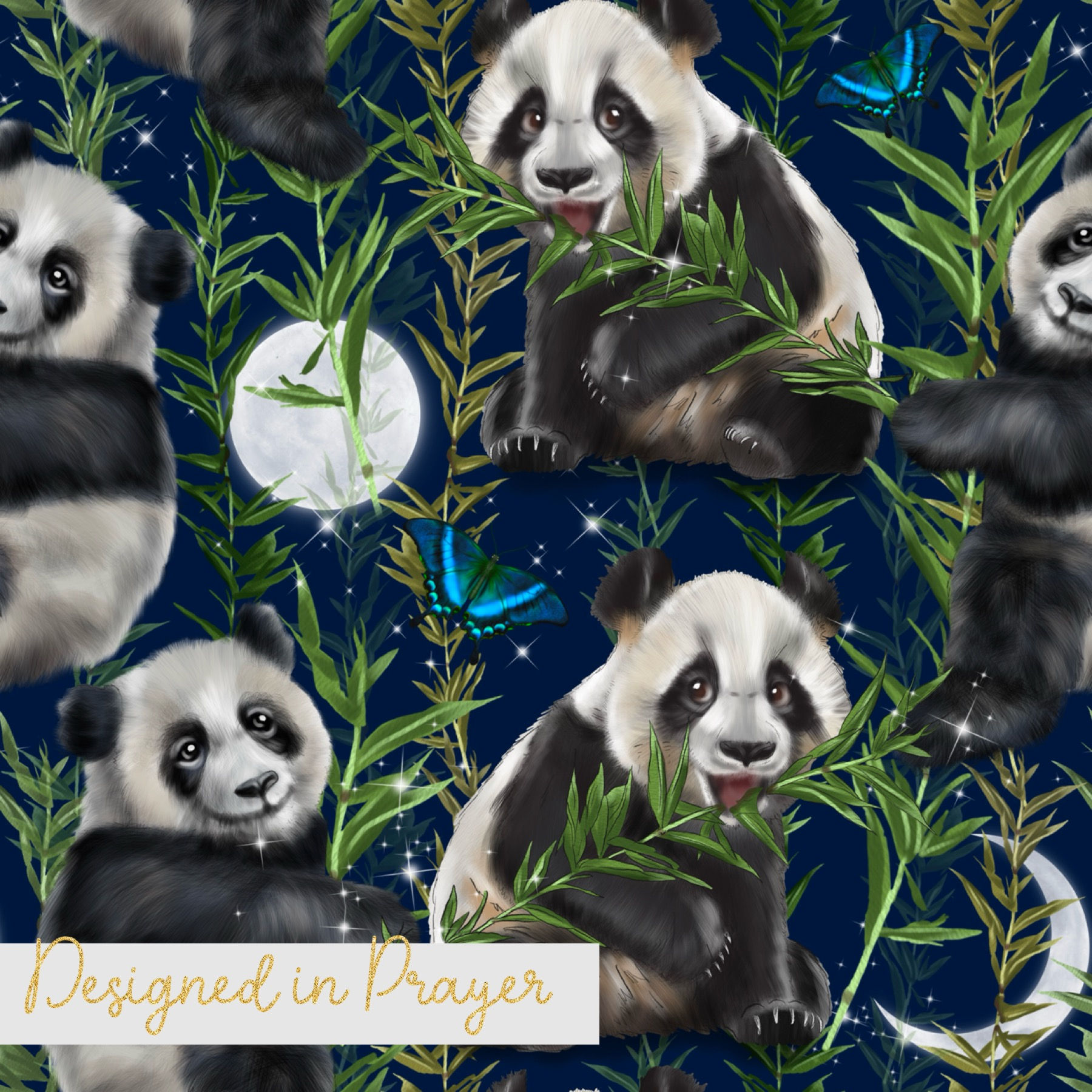 Pandas 🐼🎋🦋Non Exclusive Navy