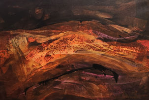 Cette œuvre abstraite explore une symphonie visuelle entre des nuances profondes de violet et des éclats chaleureux d’orangé. Une lumière subtile semble vibrer depuis l’intérieur, illuminant la toile et créant une atmosphère à la fois apaisante et dynamique. Les mouvements délicats des couleurs invitent à une contemplation introspective et lumineuse.
This abstract work explores a visual symphony between deep shades of violet and warm bursts of orange. A subtle light appears to emanate from within, illuminating the canvas and creating an atmosphere that is both soothing and dynamic. The delicate movements of color invite an introspective and luminous contemplation.