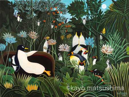ルソー夢×ペンギン、壁画になる　その3