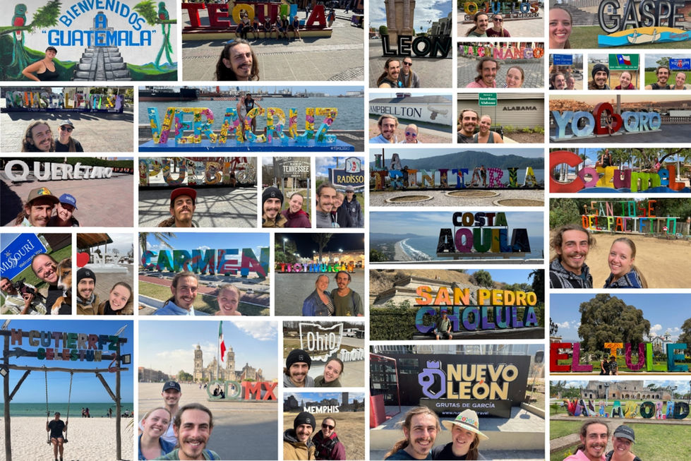 Montage de la plupart des grosses lettres des villes qu'on a visité