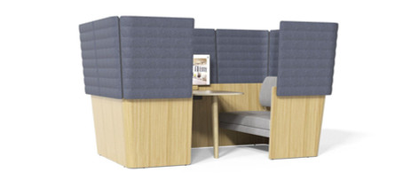 ARCIPELAGO dient sowohl als Meeting- als auch als Arbeitsbereich, in dem Sie sich vom Umgebungslärm abgrenzen können.