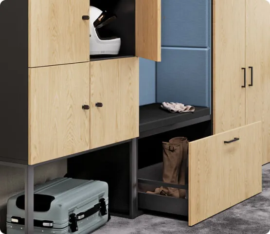 Modularer Schrank und Regal fürs Büro