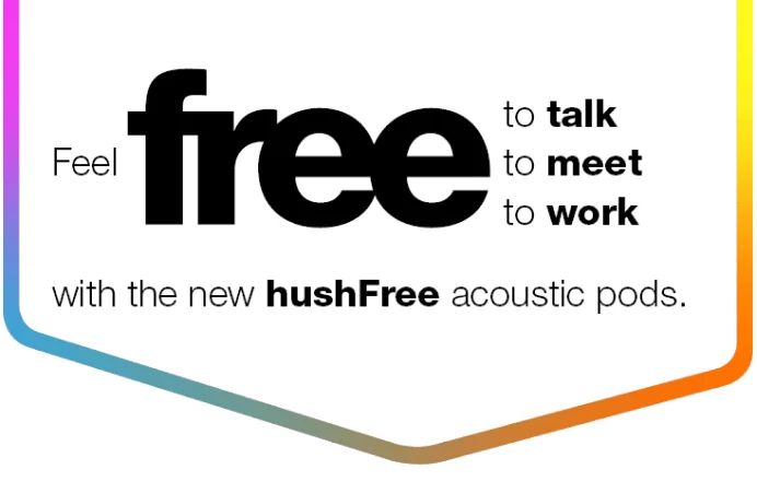 Feel free to talk to meet to work with the new hushFree acoustic Telefonbox Meetingbox