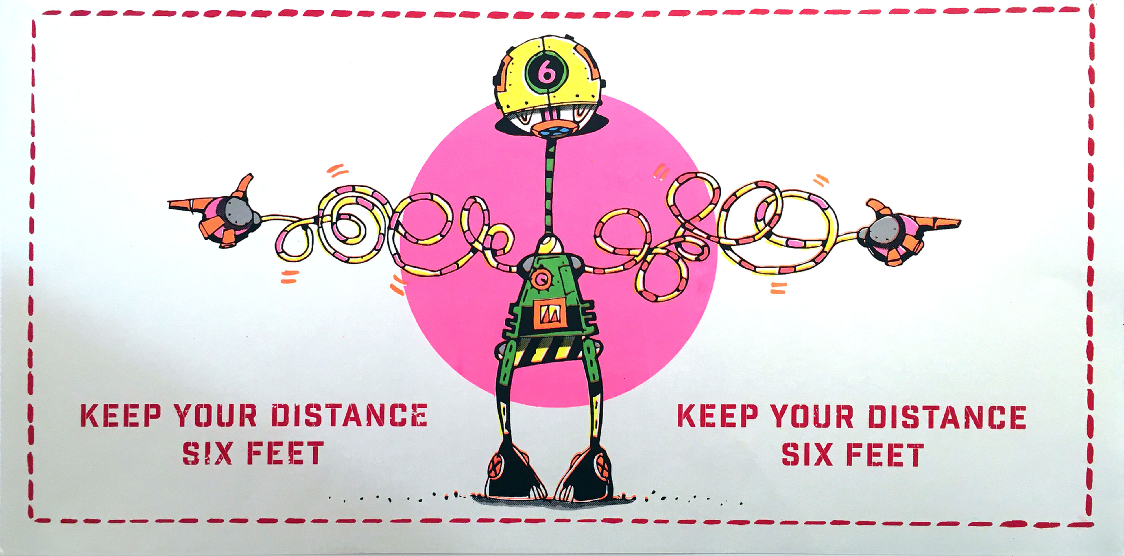 Eric Orr, "Keep Your Distance | Six Feet Poster", 2020
