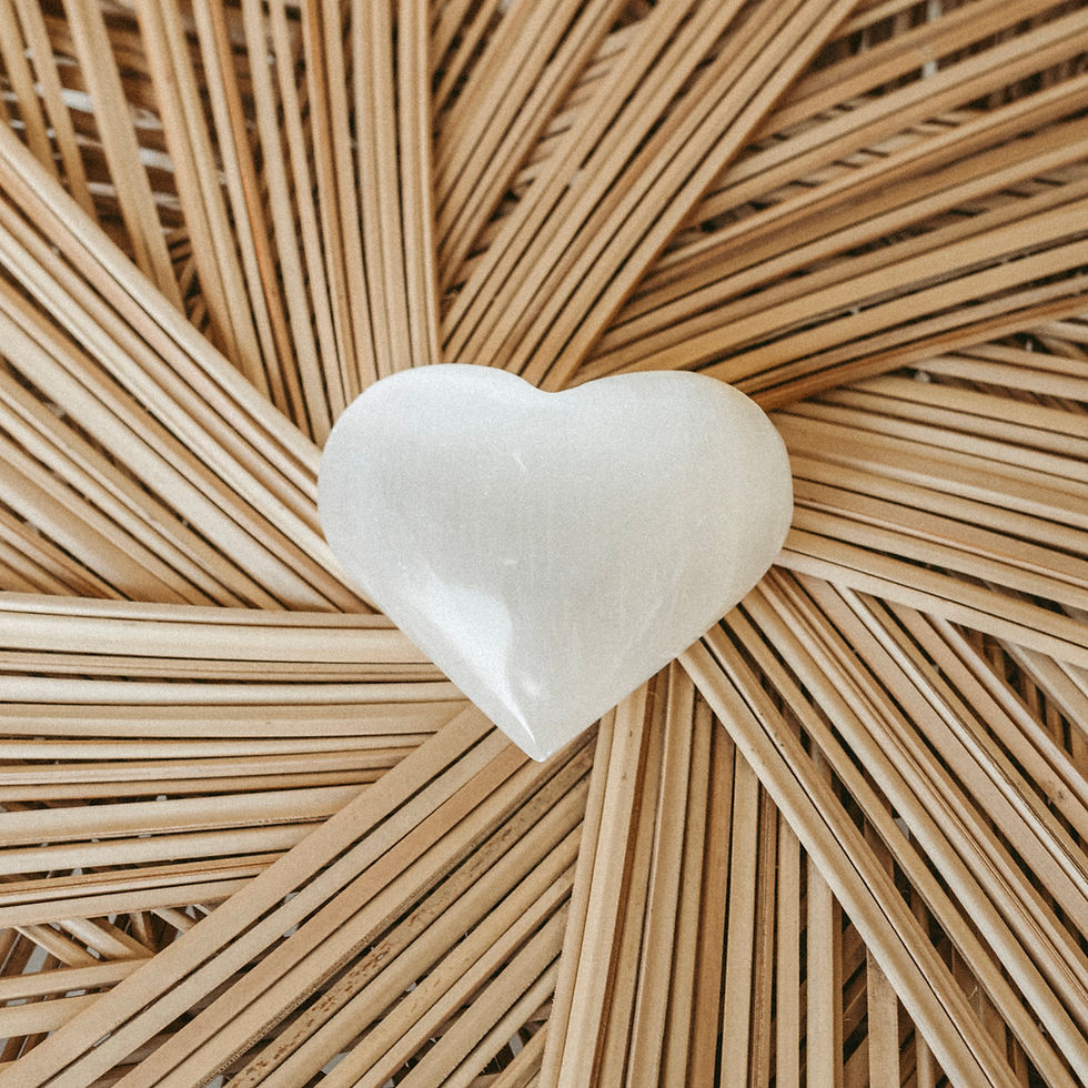 White Selenite Heart
