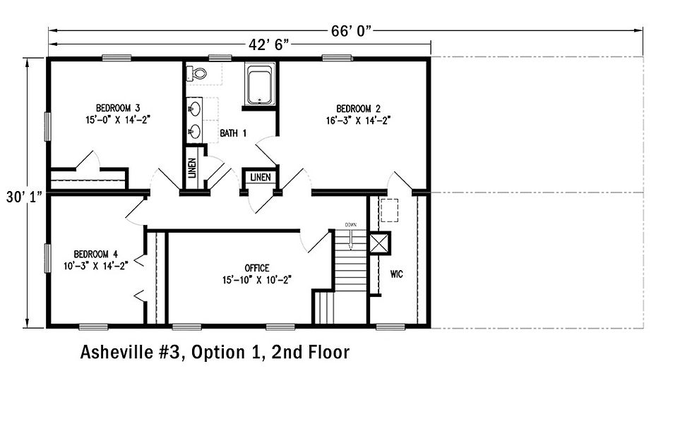 Asheville 3 with Garage Second Story Floor Plan