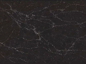 Libeccio Quartz Polished finish Black with thin wispy white veins