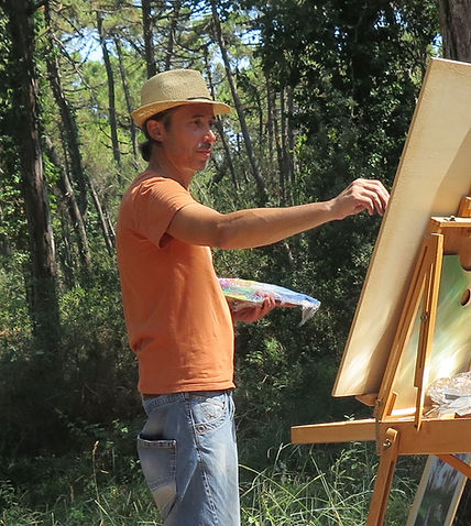 L'artista che dipinge en plein air