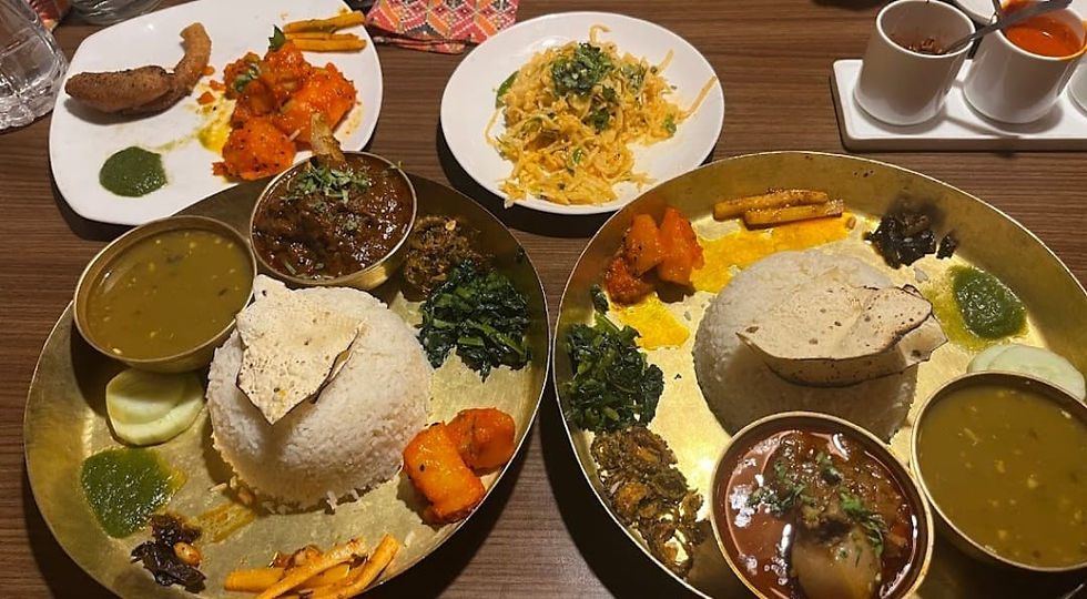 : For those looking for a comprehensive taste of Himalayan flavours, the chicken thali is an excellent choice. It includes rice, curries, and vegetables, giving a well-rounded view of traditional meals in Nepal and Tibet. Each element on the thali is meticulously prepared, making it a filling and satisfying option.