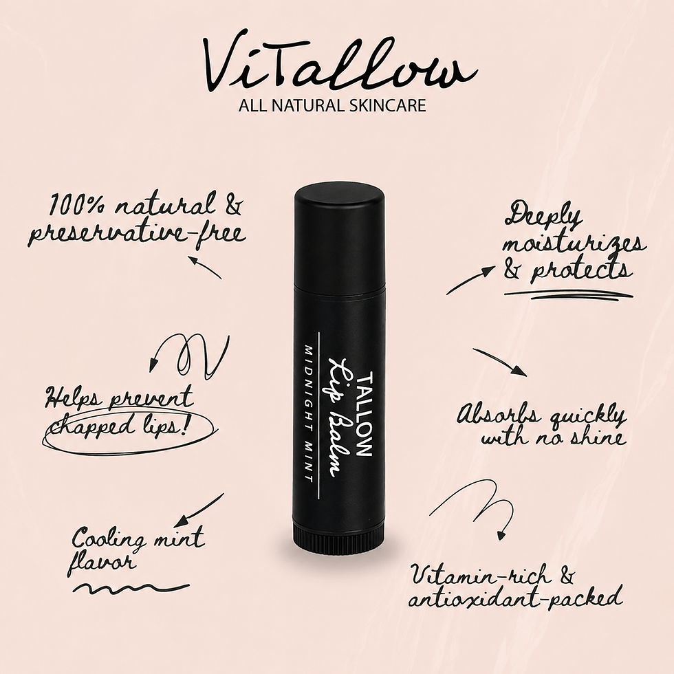 ViTallow MInt Lip Balm – a nourishing blend of grass-fed tallow & oils that locks in moisture with a refreshing mint flavor