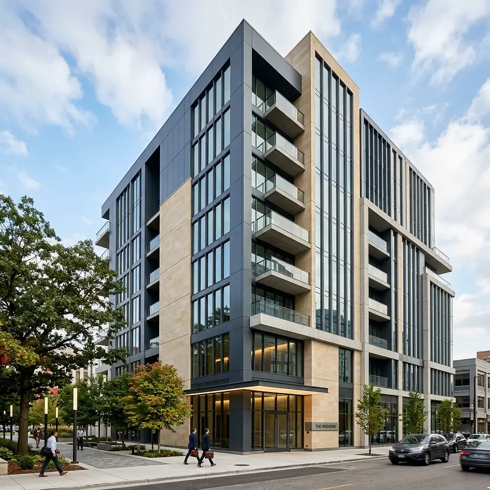 Immeuble résidentiel contemporain dans un environnement urbain