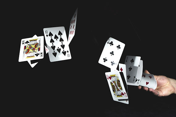 Flying playing cards