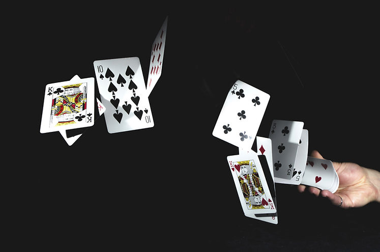 Flying playing cards