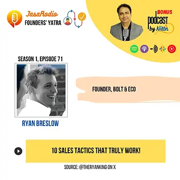 10 Effective Sales Tactics by Ryan Breslow, Bolt Founder