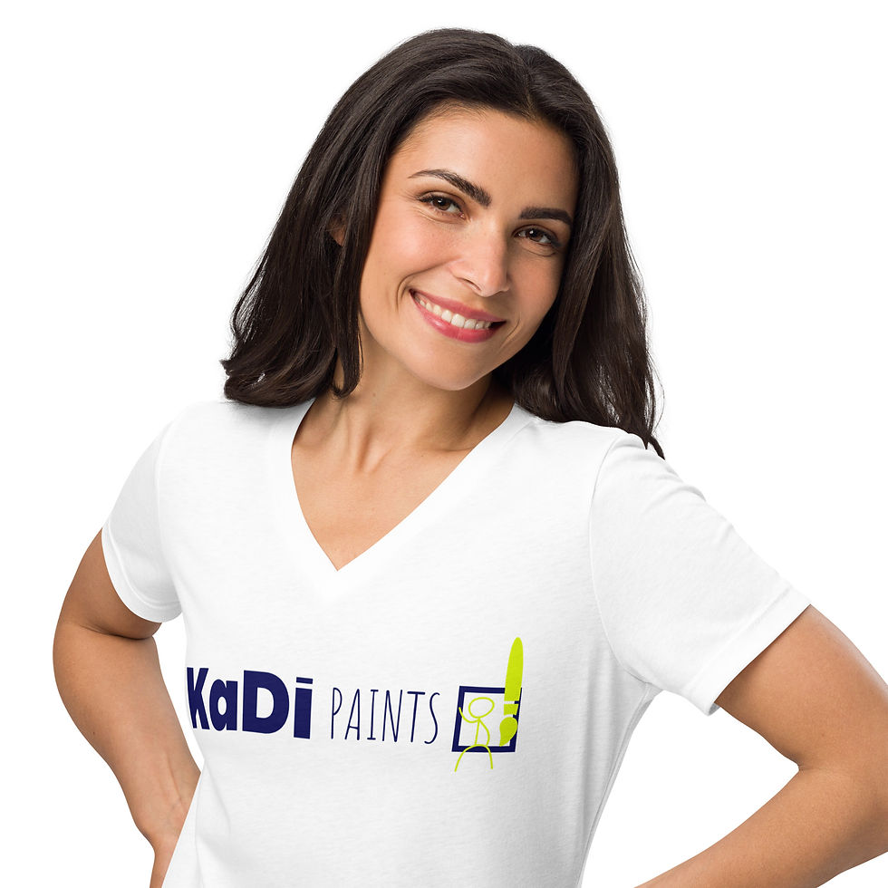 KaDi Paints Women’s relaxed v-neck t-shirt