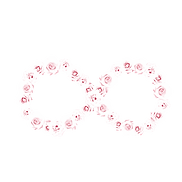 Infinity symbol icon bloom roses illustr