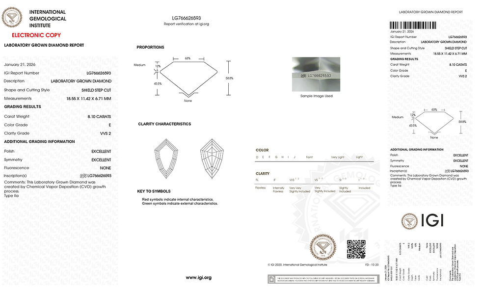 Miniatúra: 8,10 ct Shield Drop diamantový náhrdelník